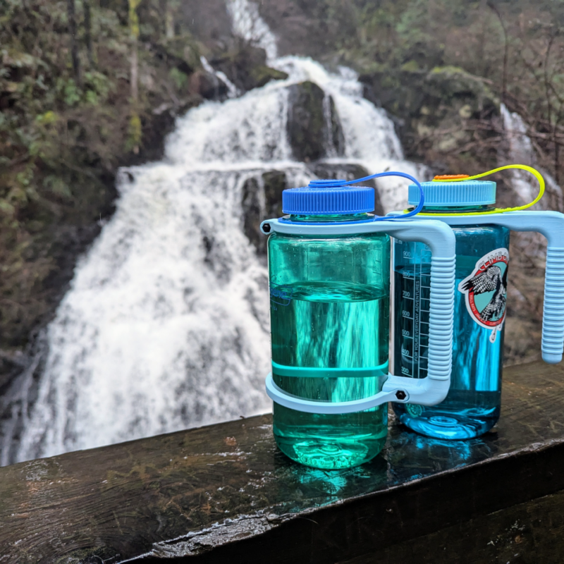 3D Printed EDC Gear - Beefy Nalgene Handle - Now also w/textured grip!