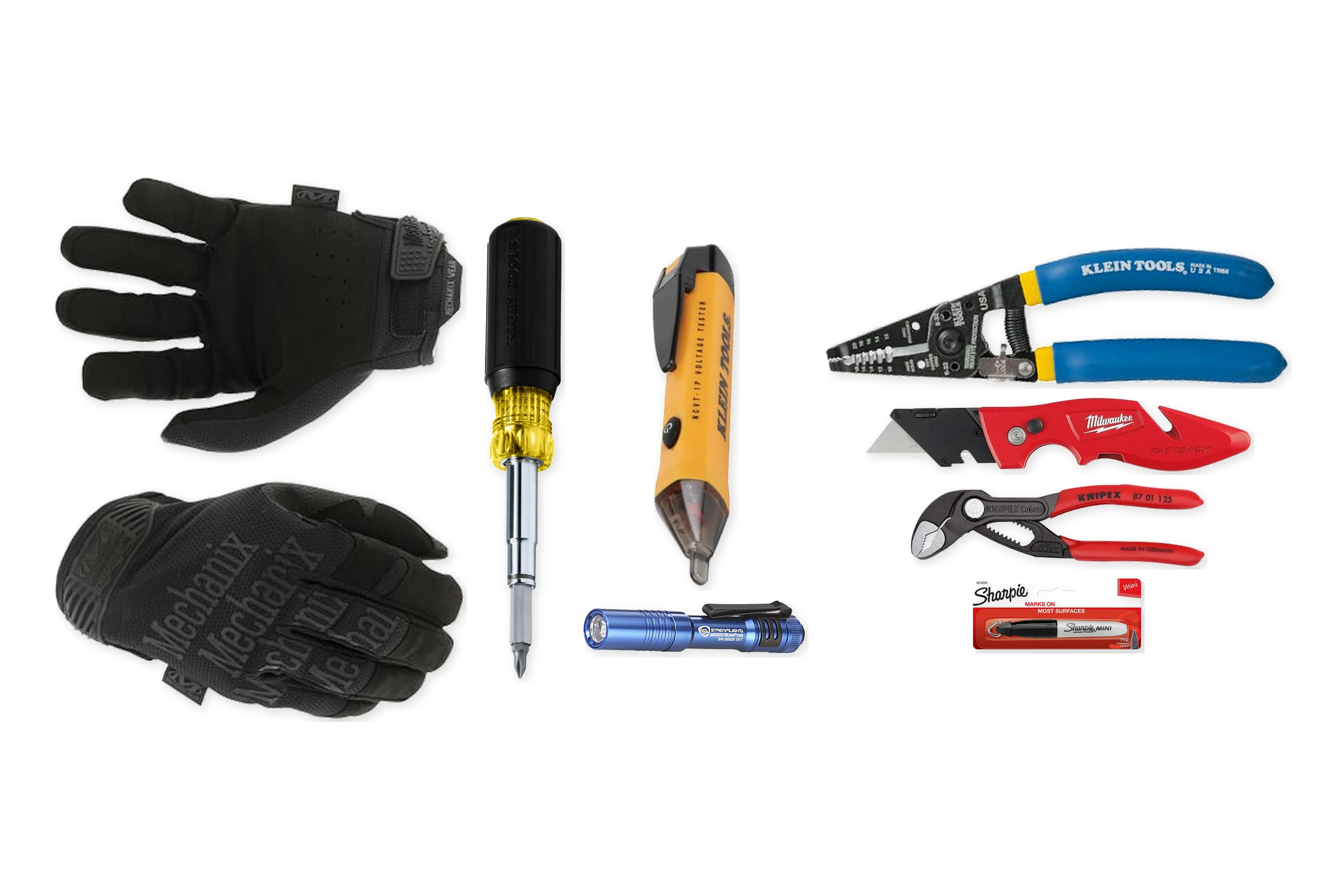 Electrician EDC Kit gear laid out flat