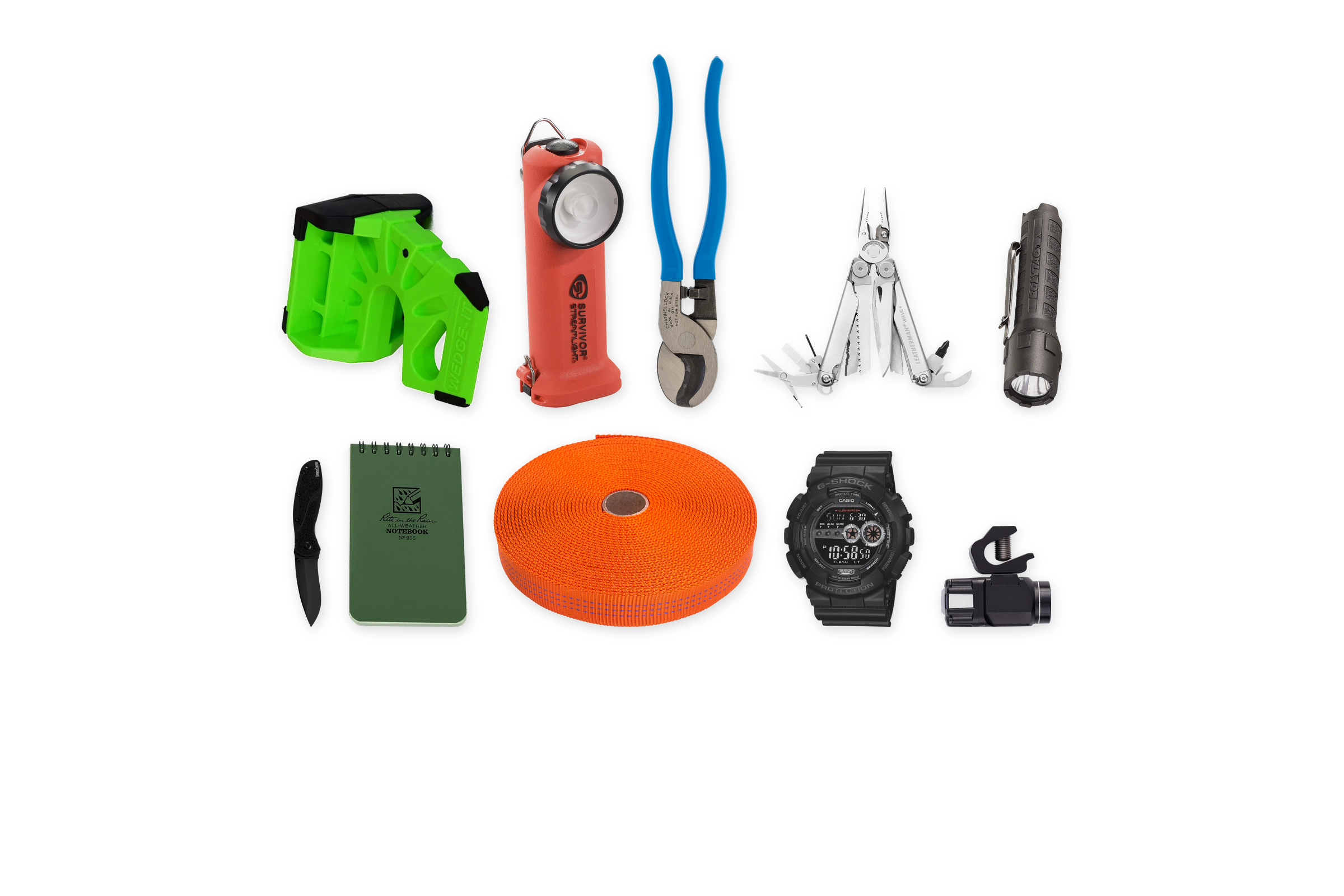Firefighter EDC Kit gear laid out flat